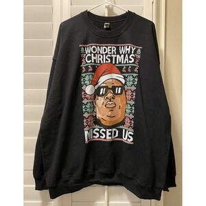 Notorious B.I.G.‎ Wonder Why Christmas Missed Us Fans Ugly Xmas Sweatshirt 2XL